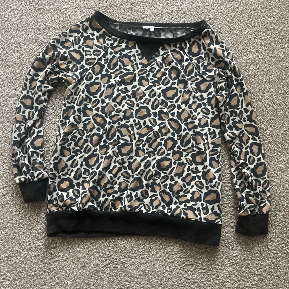 Grace & Lace Leopard Print Long Sleeve Top